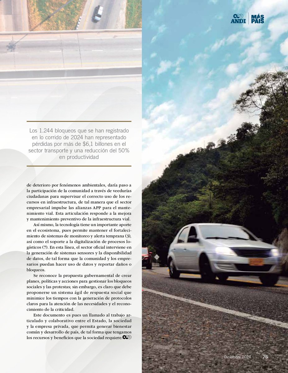🚍El transporte terrestre por la carretera en Colombia: "reto socioeconómico por solucionar".
Conozca el artículo de la <a href="/LogisticaAndi/">Logística, Transporte e Infraestructura ANDI</a> en la <a href="/Revista_A/">Revista A</a> aquí👉bit.ly/RevistaA287
#MásPaísANDI