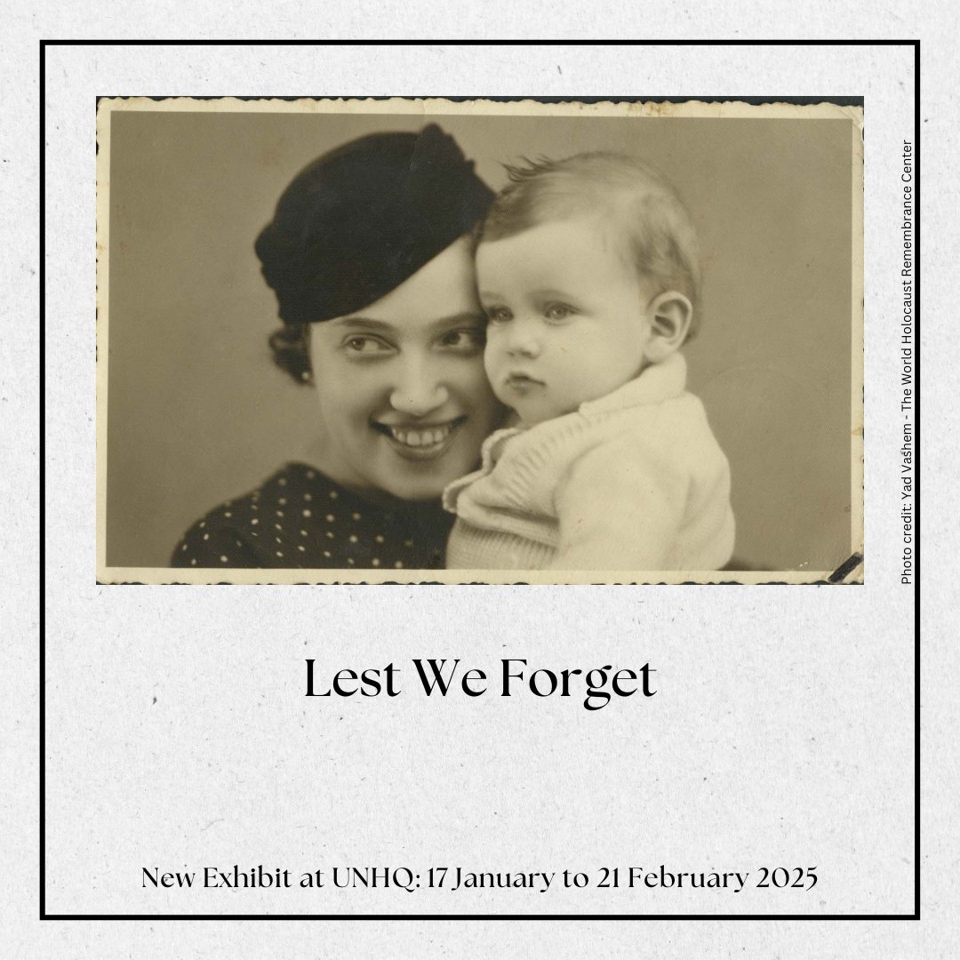 Visit the “Lest We Forget” exhibition at #UNHQ that highlights Jewish families and communities before the destruction by the Nazis and their collaborators during the Holocaust.

#HolocaustRemembrance #NoToHate
