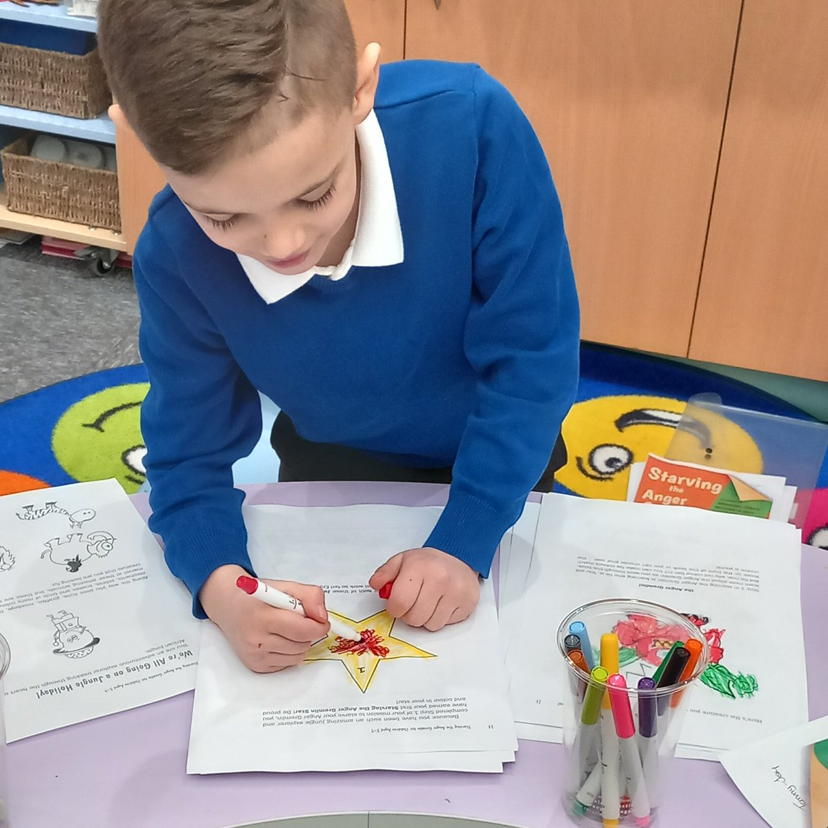 DeltaHighfields's tweet photo. 😡We found a face for our biggest emotion this afternoon in Thrive time. Now we know what it looks like, we can work together to discover ways to make it as small as possible. @DeltaTrust_Org @thrive https://t.co/yzmHHQ0ZIw