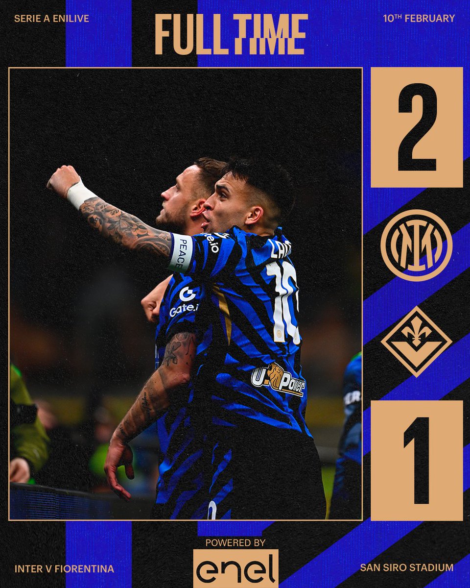 Inter's tweet image. Monday night da 3️⃣ punti 🖤💙

Powered by @EnelGroupIT 
#ForzaInter #InterFiorentina