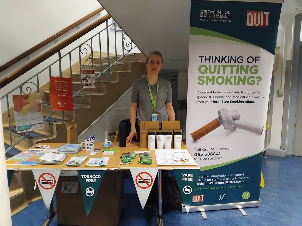 Niamh Keating (@niamhkea) on Twitter photo Great engagement today @ maternity hospital <a href="/HSEMidWest/">HSE Mid West</a> at the tobacco free awareness stand.
👉 carbon monoxide breath testing
👉 advice on supports available to quit smoking & vaping
👉info on importance of smoke free pregnancy & smoke free home
👉promoting tobacco free campus Great engagement today @ maternity hospital <a href="/HSEMidWest/">HSE Mid West</a> at the tobacco free awareness stand.
👉 carbon monoxide breath testing
👉 advice on supports available to quit smoking & vaping
👉info on importance of smoke free pregnancy & smoke free home
👉promoting tobacco free campus