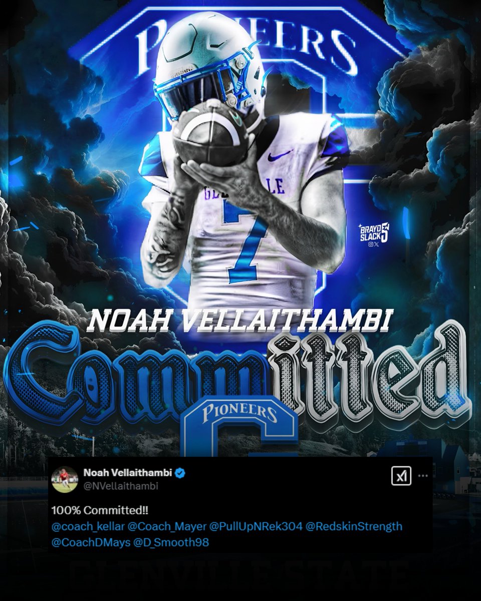 AthLinkd (@athlinkd) on Twitter photo SIGNED: <a href="/GlenvilleStFB/">Glenville State Football</a> secured one of the top Division II commits of National Signing Day, landing West Virginia quarterback Noah Vellaithambi (<a href="/NVellaithambi/">Noah Vellaithambi</a>).
Full database: app.athlinkd.net/high-school SIGNED: <a href="/GlenvilleStFB/">Glenville State Football</a> secured one of the top Division II commits of National Signing Day, landing West Virginia quarterback Noah Vellaithambi (<a href="/NVellaithambi/">Noah Vellaithambi</a>).
Full database: app.athlinkd.net/high-school