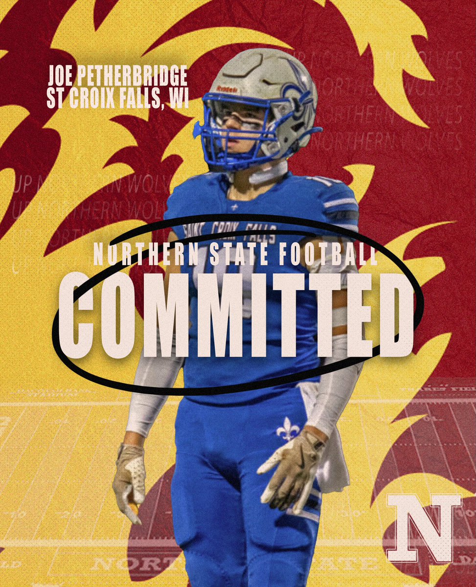 Joe Petherbridge (@joepeth2025) on Twitter photo I am excited to announce that I will be continuing my athletic and academic career at Northern State University!
🐺!!Go Wolves!!🐺
<a href="/JakeIery/">Jake Iery</a> <a href="/GrantB44/">GrantB44</a> <a href="/NSUCoachSchmidt/">Mike Schmidt</a>
<a href="/NSUWolves_FB/">Northern State Football🐺 🏈</a> I am excited to announce that I will be continuing my athletic and academic career at Northern State University!
🐺!!Go Wolves!!🐺
<a href="/JakeIery/">Jake Iery</a> <a href="/GrantB44/">GrantB44</a> <a href="/NSUCoachSchmidt/">Mike Schmidt</a>
<a href="/NSUWolves_FB/">Northern State Football🐺 🏈</a>