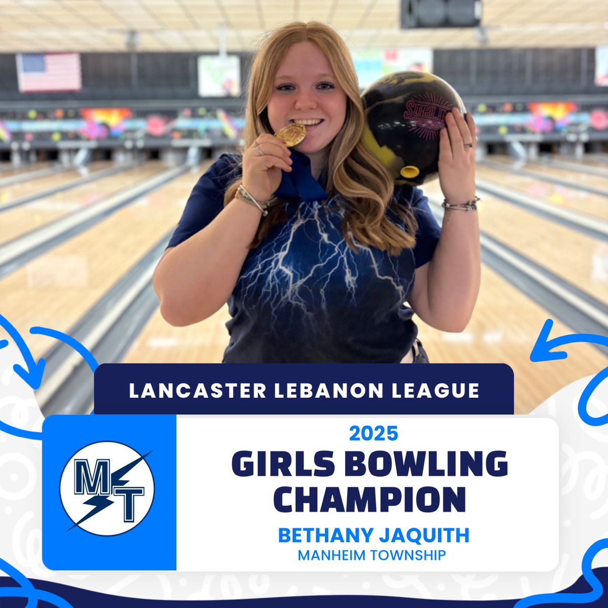 MTSD_ATHLETICS's tweet photo. Bethany Jaquith is your 2025 LL League Individual Girls Bowling Champion!

Seeded 6th after the opening round, Bethany won five straight matches in the playoff round to take home the title!

Teammate Hope Broich came in 6th place on the day. 

#GOSTREAKS https://t.co/4y5IAgsgg6
