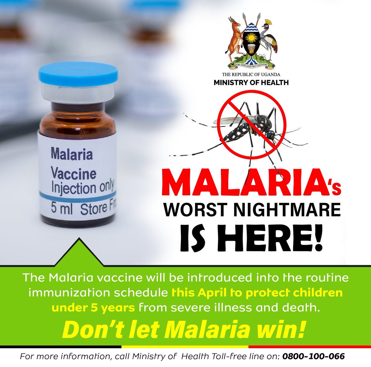 Did you know? Malaria kills thousands of children in Uganda each year. But we now have a vaccine to change that! Let’s join hands in raising awareness and ensuring every child gets their shot. #StopMalaria #ilerai  #SaveLives #MalariaVaccineUG #MOHatWork