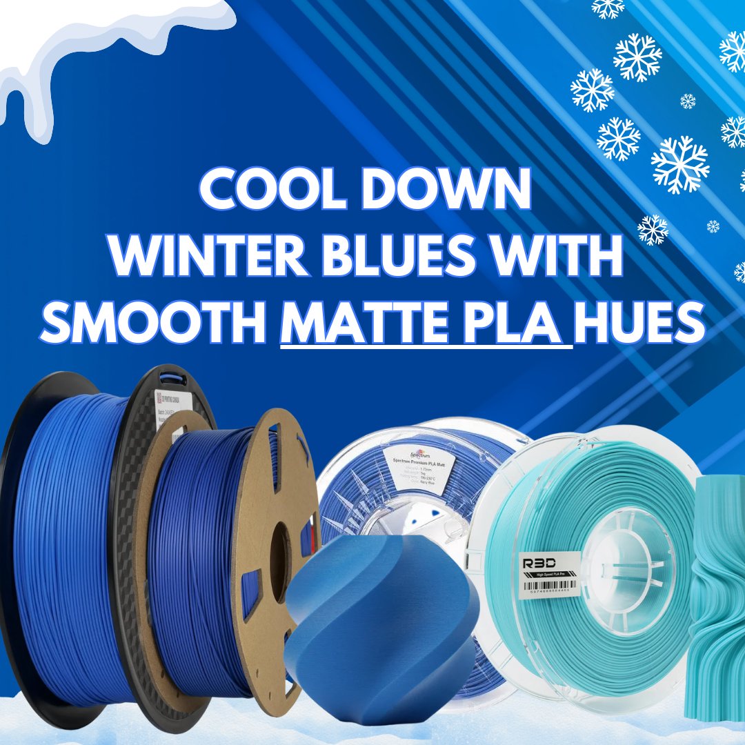 3dprintingcan's tweet image. ❄️❄️ Cool Down Winter Blues With Smooth Matte PLA Hues❄️❄️

🛒: 3dprintingcanada.com/collections/ma…

#3DPrintingCanada #3DPC #ShopCanadian #filament #ShopLocal #3DPrinting #MattePLA #PLA