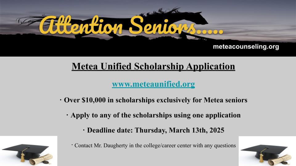 SENIOR SCHOLARSHIP OPPORTUNITIES!
