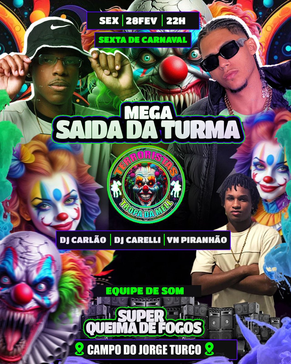 vss_tata1's tweet photo. GRAVEM ESSA DATA 28/02
MEGA SAÍDA DA TURMA TERRORISTA
🎇Super queima de fogos!! 🎇
📍DJS DA ÁREA QUEBRANDO TUDO!!
BEBIDAS A VENDA NO LOCAL!!
TODAS AS TURMAS CONVIDADAS🎭
#TERRORISTA
#FAZOT
#CARNAVAL https://t.co/kg8Fn82UAC