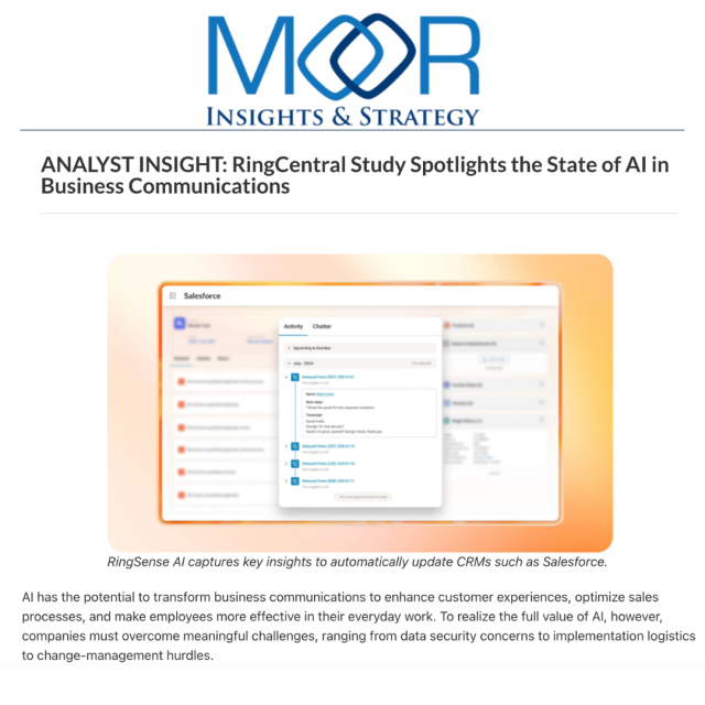 Profulgent's tweet photo. Melody Brue from Moor Insights &amp; Strategy dives into our latest #RingCentralTrends report, exploring how AI is shaping customer interactions, sales strategies, and productivity. Check out her analysis. https://t.co/JiT6d3rtYG https://t.co/GsRdomDNxi