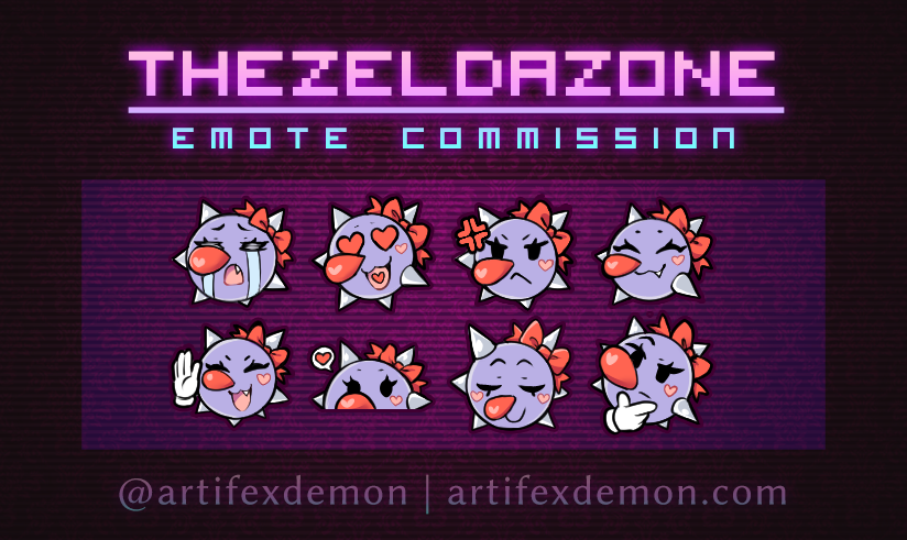Some fresh new emotes I did for thezeldazone on bsky with her new taptap girl :-)