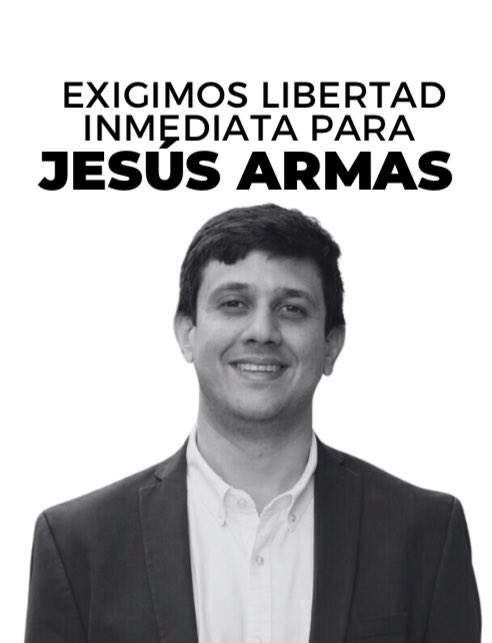 SairamRivas's tweet photo. Hace exactamente dos meses Jesús Armas fue secuestrado, víctima de un patrón de represión sistemática contra activistas en Venezuela. 

Desde ese 10 de diciembre, su familia y abogados han denunciado su desaparición forzada, tortura y las constantes violaciones a sus derechos humanos.

Durante una semana se desconoció su paradero. Fue sometido a interrogatorios bajo asfixia en una casa clandestina de los servicios de inteligencia venezolanos.

Fue trasladado por varios centros de detención, presentado de forma telemática sin acceso a sus abogados, violandose el derecho a la defensa. Posteriormente, fue trasladado al El Helicoide, donde permanece detenido arbitrariamente. En El Helicoide es víctima de aislamiento prolongado, lo cual una forma de tortura, no tiene derechos a llamadas, ni visitas. Sus padres nunca lo han visto desde su detención. 

A Jesús no le perdonan su activismo en DDHH, ni su trabajo por garantizar servicios públicos de calidad en comunidades más remotas de Caracas.

La detención de Jesús forma parte de una estrategia de terrorismo de Estado para silenciar a la disidencia, encarcelando a dirigentes políticos, activistas y ciudadanos comprometidos con Venezuela. 

Cada día que Jesús Armas sigue preso es un día más de injusticia. Exigimos la inmediata liberación de él y de todos los presos políticos, y el fin de la persecución contra los líderes políticos y sociales en Venezuela.

#LiberenAJesúsArmas
#LibertadParaTodosLosPresosPolíticos
