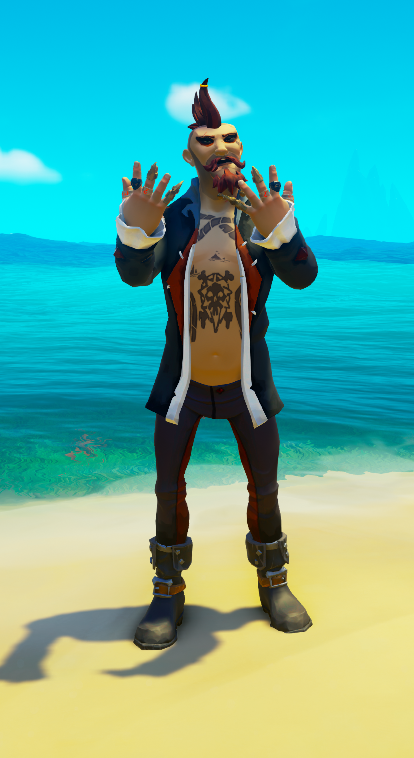 Natosaure's tweet photo. Ready to rule the seas! 
Theme: Punk 
#StyleOfThieves
@SeaOfThieves https://t.co/Hss6GH4ZTm