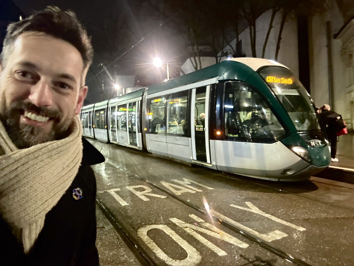 Tim Dunn (@mrtimdunn) on Twitter photo I am in Nottingham. Hotel checkin and dinner have had to wait: a ding and a whirr caused me, instinctively, to chase this tram gliding down the street. A city with trams feels a civilised city: one that seems further along an urban evolutionary path. I bloody love trams. #trams I am in Nottingham. Hotel checkin and dinner have had to wait: a ding and a whirr caused me, instinctively, to chase this tram gliding down the street. A city with trams feels a civilised city: one that seems further along an urban evolutionary path. I bloody love trams. #trams