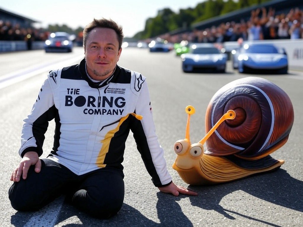 elonssnailgary's tweet photo. When The Boring Company mascot challenges the CEO (Elon Musk) to a race... 🐌🚀

$GARY https://t.co/8FoMjfVEGP
