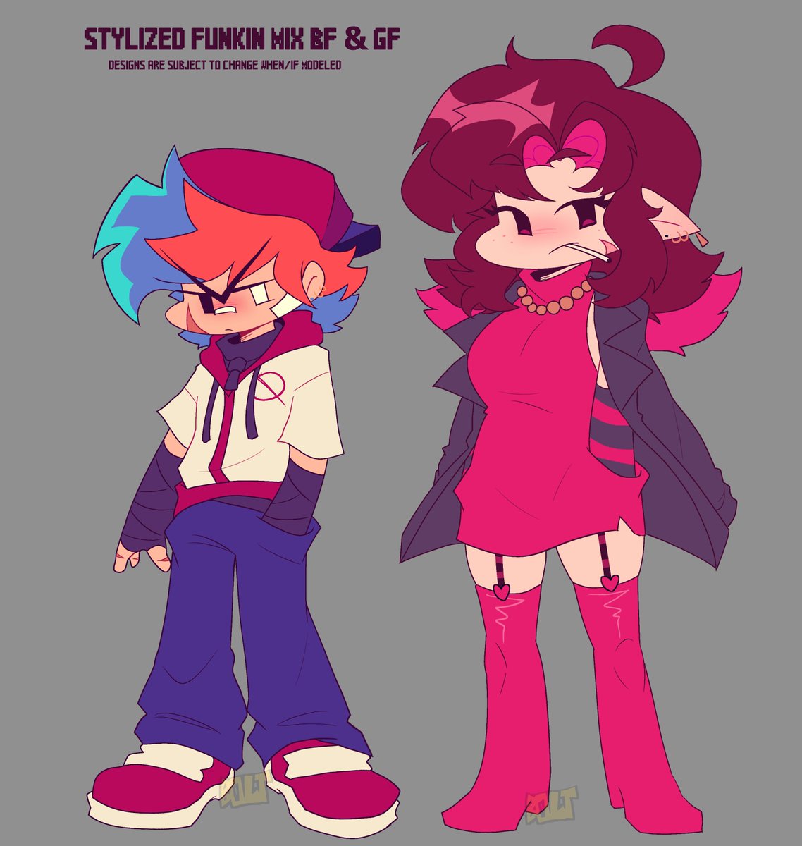 lightninsprout_'s tweet image. made stylized designs of funkin mix bf n gf, wanted to do this for a while now

#fnfgf #fnfbf #funkinmix #fridaynightfunkin #digitalart