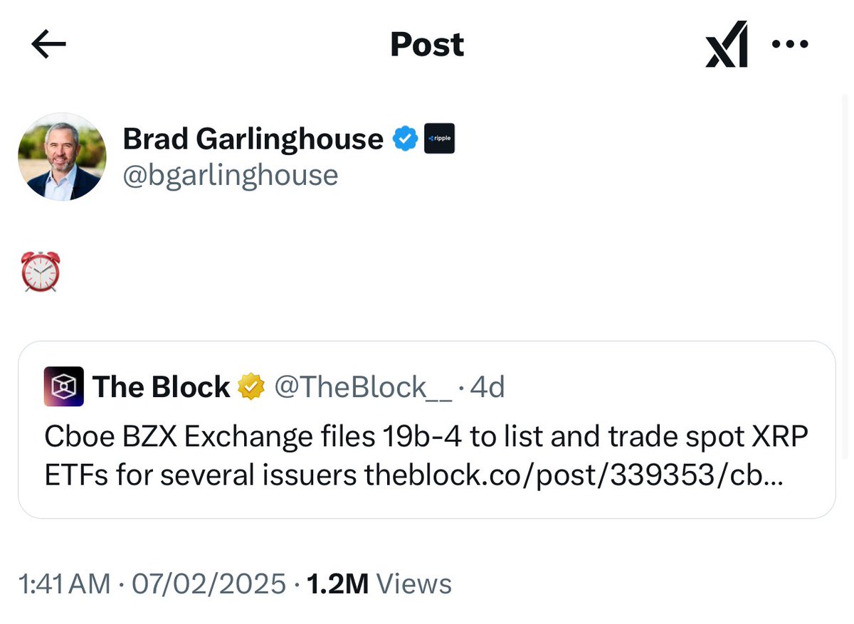 陰謀論含む 1-リップル社CEO、すべてのXRP ETFに時計のサイン 2-CFTC、stablecoinの即時使用を認める 3-SECは全てのXRP  ETFの承認日が2月13日であることを認めた。 4-リップルの謎は14日のハートサイン  5-そして紫の山の頂上には、2月を意味する数字の2が描かれている。 6 ...