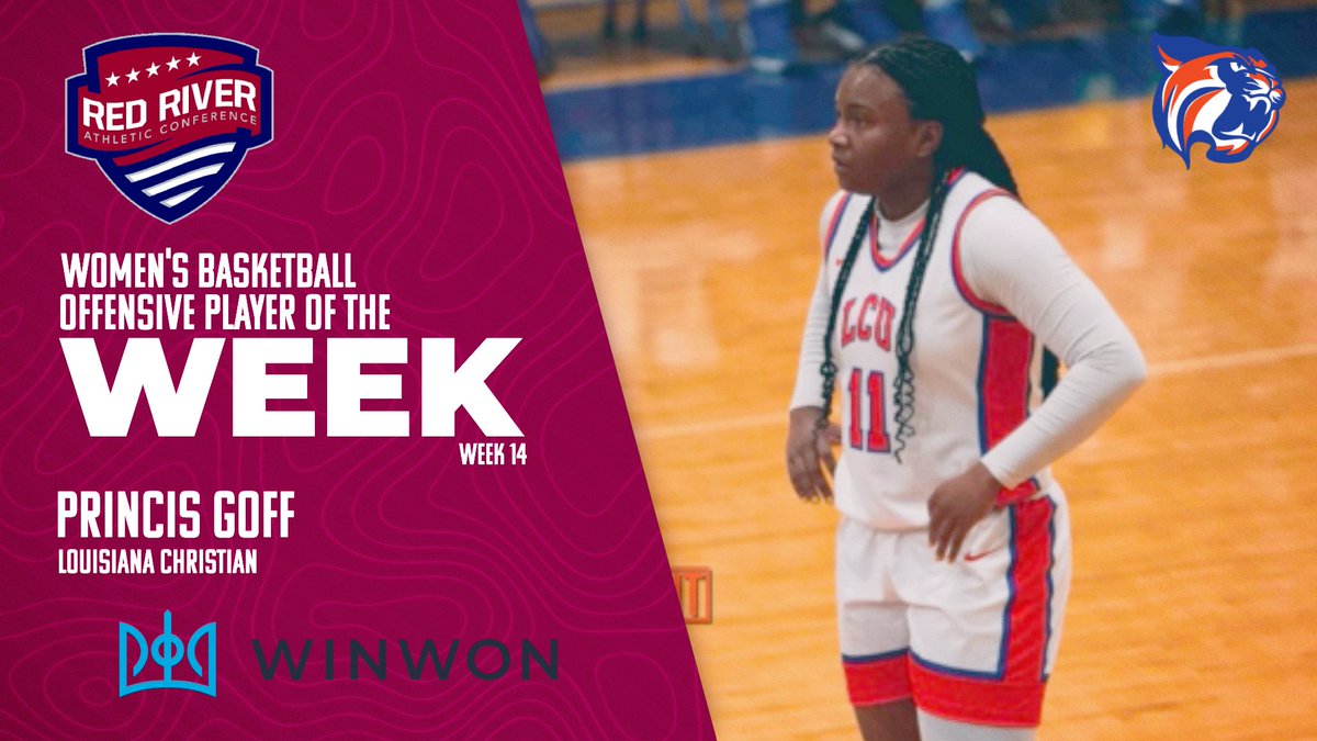 Princis Goff of @lcu_wildcats was named @winwontech RRAC women's hoops offensive player of the week for Feb. 3-9...her fifth award of the season. Story: redriverconference.com/general/2024-2…