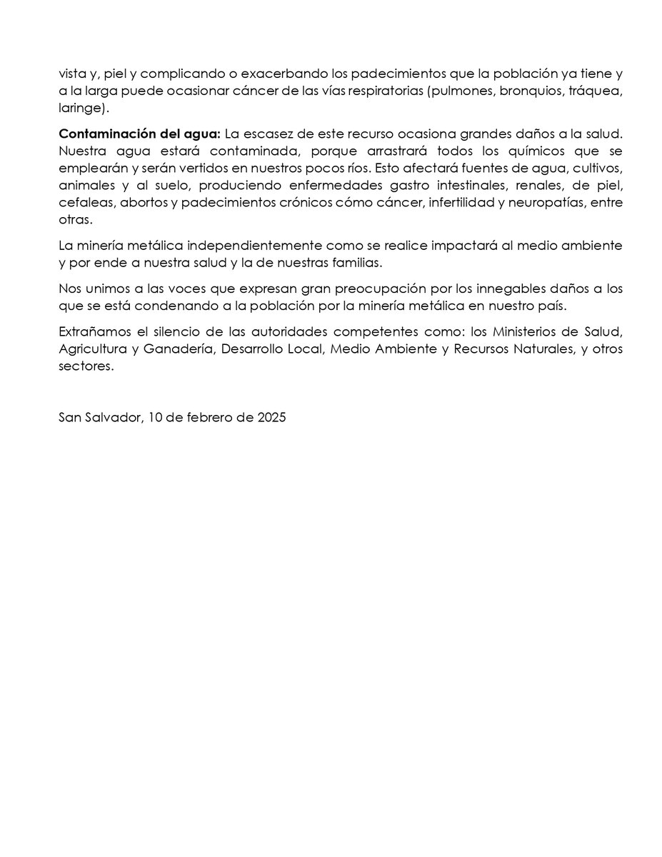 focostv's tweet photo. 📢⚠️ El Colegio Médico (@Colmed_es) manifestó su rechazo a la minería y pidió derogar la ley de minería metálica en El Salvador.

⚕️ La gremial advirtió sobre los daños que la extracción minera puede causar a la salud de los salvadoreños: exposición a metales pesados, contaminación del aire y del agua. 🧵 👇