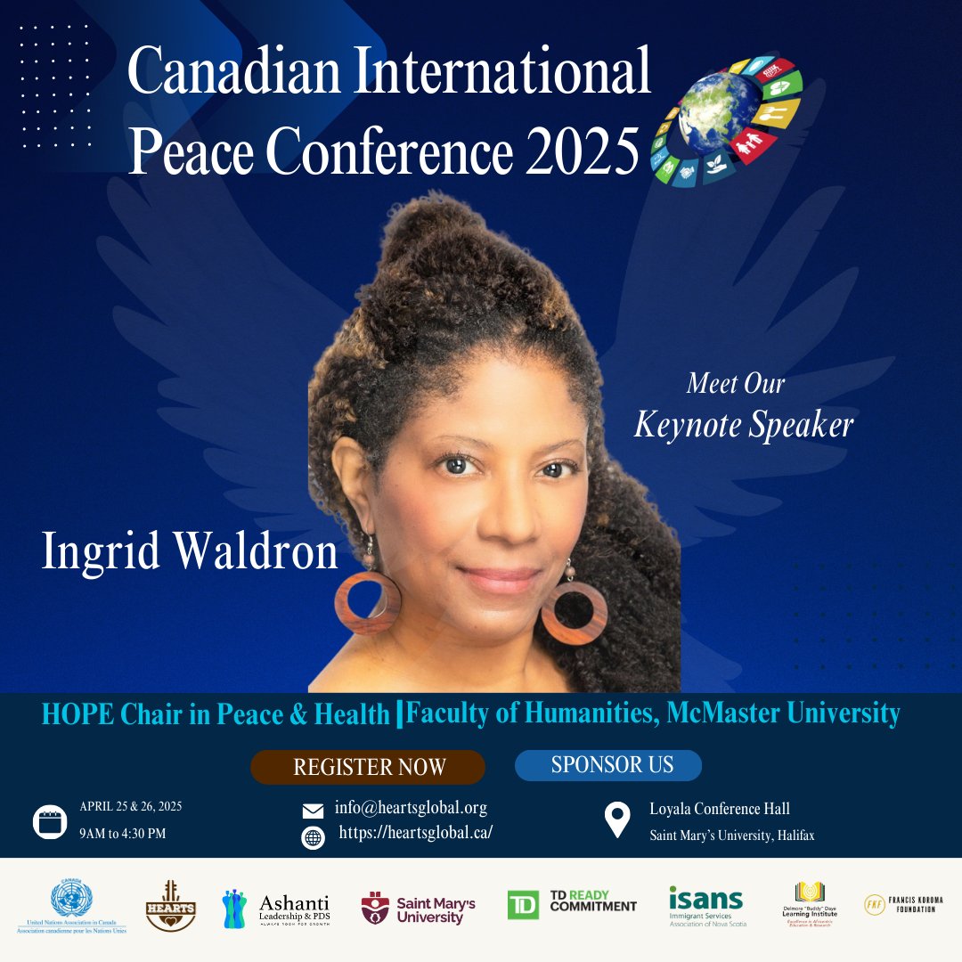 Excited to deliver a keynote at the Canadian International Peace  Conference 2025 in April at Saint Mary's University in Halifax.
