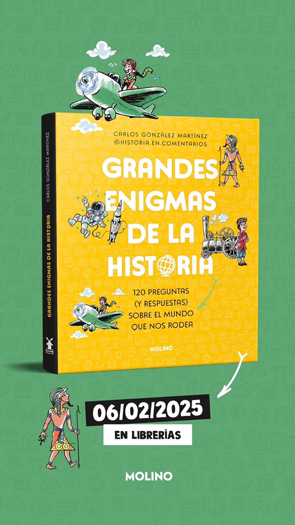 history_topics's tweet image. #LibrosDeHistoria. “Grandes enigmas de la historia” es un libro pensado para niños de 7 a 12 años. En él encontrarás 120 curiosidades de nuestro pasado desde la Prehistoria hasta finales del siglo XX: 

👉 bit.ly/3PxkcbI