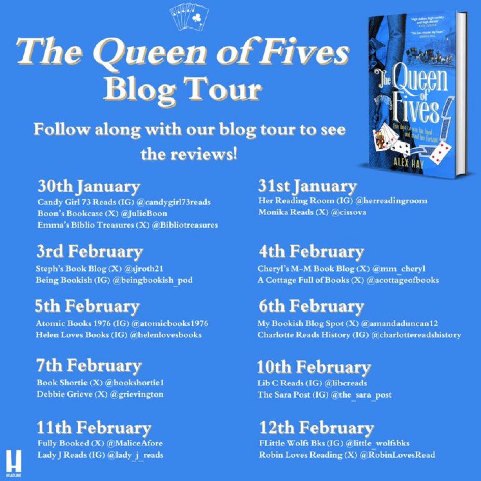 Libcreads (@elizabethcurrie) on Twitter photo My review of the fabulously entertaining #TheQueenOfFives by <a href="/AlexHayBooks/">Alex Hay</a> is on Instagram for my stop on the #BlogTour
instagram.com/p/DF6Lk-SAn_5/…
<a href="/headlinepg/">Headline Books</a> <a href="/RandomTTours/">Random Things Tours 🇺🇦</a> My review of the fabulously entertaining #TheQueenOfFives by <a href="/AlexHayBooks/">Alex Hay</a> is on Instagram for my stop on the #BlogTour
instagram.com/p/DF6Lk-SAn_5/…
<a href="/headlinepg/">Headline Books</a> <a href="/RandomTTours/">Random Things Tours 🇺🇦</a>