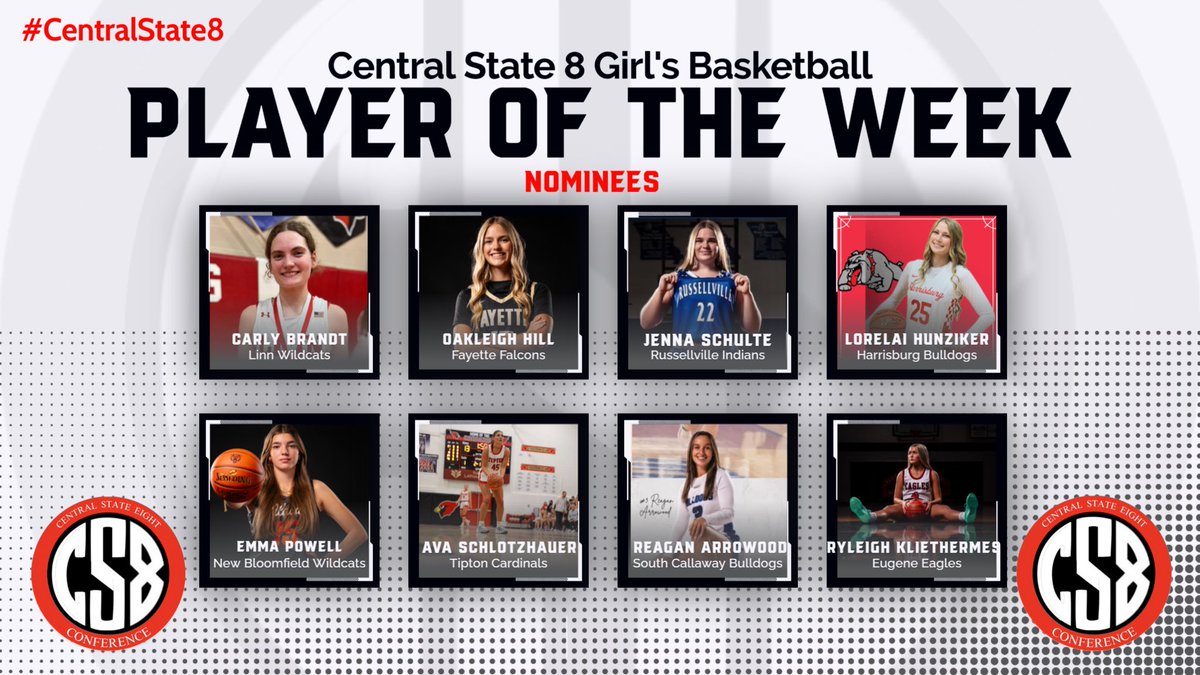 Central State 8 (@centralstate8) on Twitter photo Check out the Central State 8 Girls Player of the Week nominees for January 27th thru February 1st.
forms.gle/B5un5rGW7jJq4Lā¦
#CS8 <a href="/R_VilleStudents/">RHS Student Body</a> <a href="/ColeRV1/">Cole County R-V School</a> <a href="/FayetteFalcons/">Fayette High School</a> <a href="/ActivitiesNbhs/">NBHS Activities</a> <a href="/AthleticsSCHS/">SC Athletics</a> @HarrisburgAth <a href="/Linn_Athletics/">Linn Athletic Department</a> <a href="/THSActivities1/">Tipton MS/HS</a> Check out the Central State 8 Girls Player of the Week nominees for January 27th thru February 1st.
forms.gle/B5un5rGW7jJq4Lā¦
#CS8 <a href="/R_VilleStudents/">RHS Student Body</a> <a href="/ColeRV1/">Cole County R-V School</a> <a href="/FayetteFalcons/">Fayette High School</a> <a href="/ActivitiesNbhs/">NBHS Activities</a> <a href="/AthleticsSCHS/">SC Athletics</a> @HarrisburgAth <a href="/Linn_Athletics/">Linn Athletic Department</a> <a href="/THSActivities1/">Tipton MS/HS</a>