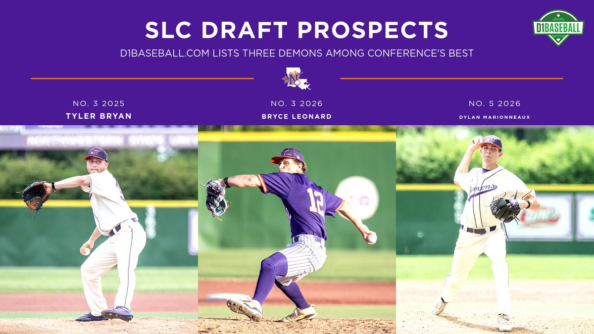 NSU Baseball (@nsudemonsbsb) on Twitter photo Three Demons -- <a href="/tbryan_8/">Tyler</a>, <a href="/BryceLeonard_/">Bryce Leonard.</a> and <a href="/DylanMarionnea3/">Dylan Marionneaux</a> -- were among the SLC's top MLB Draft prospects, according to <a href="/d1baseball/">D1Baseball</a>.
Full SLC Preview: tinyurl.com/2a89lsmq
#ForkEm x #BStroBoys Three Demons -- <a href="/tbryan_8/">Tyler</a>, <a href="/BryceLeonard_/">Bryce Leonard.</a> and <a href="/DylanMarionnea3/">Dylan Marionneaux</a> -- were among the SLC's top MLB Draft prospects, according to <a href="/d1baseball/">D1Baseball</a>.
Full SLC Preview: tinyurl.com/2a89lsmq
#ForkEm x #BStroBoys