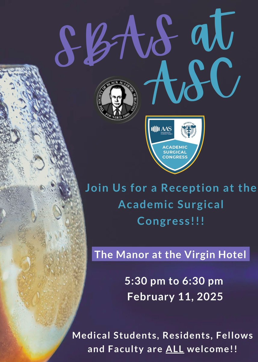 Society of Black Academic Surgeons (@societyofbas) on Twitter photo See you tomorrow at out reception at <a href="/AcademicSurgery/">Assoc4AcademicSurgery</a> Academic Surgical Congress! <a href="/Kathie_JosephMD/">Kathie Joseph, MD, MPH(kathiejosephmd.bsky.social)</a> <a href="/DrCNClarke/">Callisia Clarke MD</a> @FabianJohnston <a href="/YewandeAlimiMD/">Yewande Alimi MD</a> See you tomorrow at out reception at <a href="/AcademicSurgery/">Assoc4AcademicSurgery</a> Academic Surgical Congress! <a href="/Kathie_JosephMD/">Kathie Joseph, MD, MPH(kathiejosephmd.bsky.social)</a> <a href="/DrCNClarke/">Callisia Clarke MD</a> @FabianJohnston <a href="/YewandeAlimiMD/">Yewande Alimi MD</a>