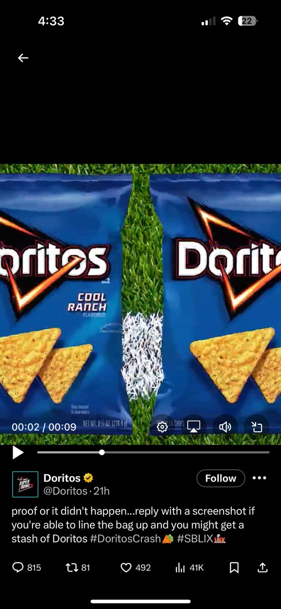 mommityblog's tweet photo. @Doritos #DoritosCrash #SBLIX yay!! https://t.co/dFboc6o8YV
