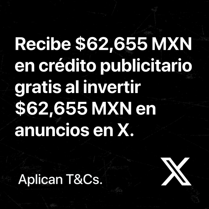 XBusiness's tweet photo. ¡Arranca el año con todo! Invierte $62,655 MXN en X Ads y te regalamos $62,655 MXN en crédito publicitario.

¡Empieza ahora y haz que más personas descubran tu negocio!