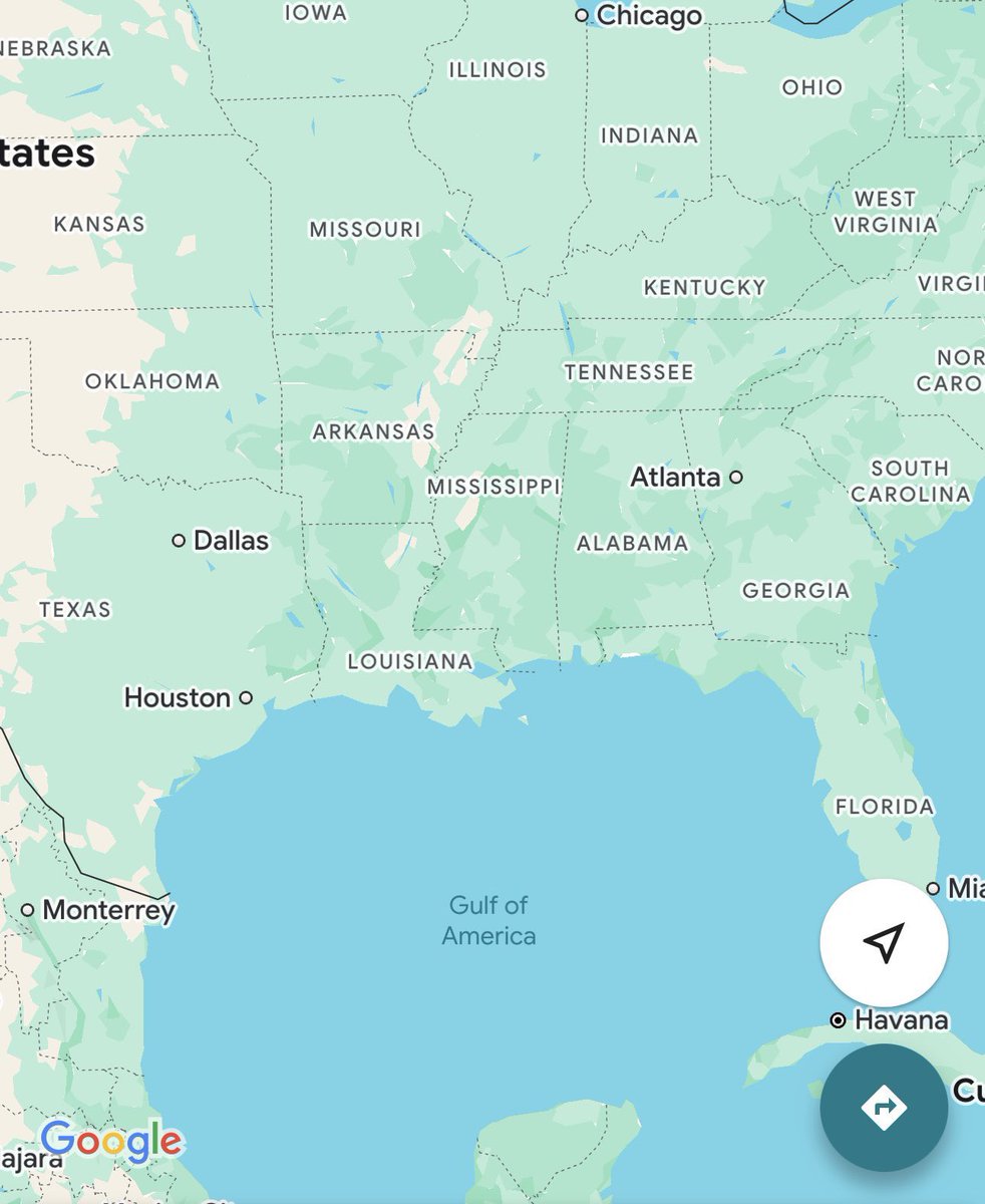 EndWokeness's tweet photo. BREAKING: Gulf Of Mexico updated to Gulf Of America on Google Maps https://t.co/qdGyRMU6ZC