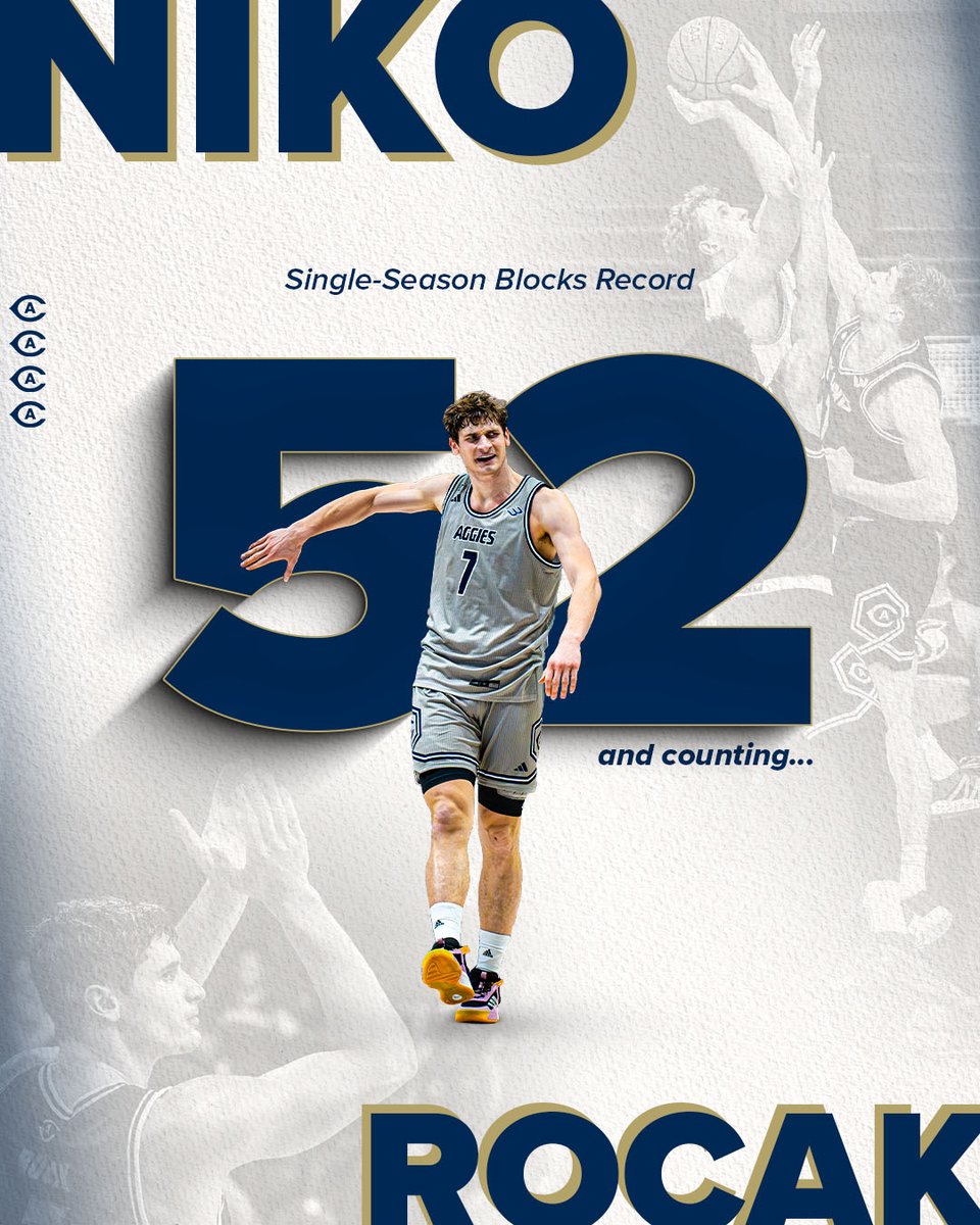 5️⃣2️⃣ blocks + counting...

Congrats to Niko Rocak for breaking UC Davis' all-time single-season block record! 🚨

#GoAgs