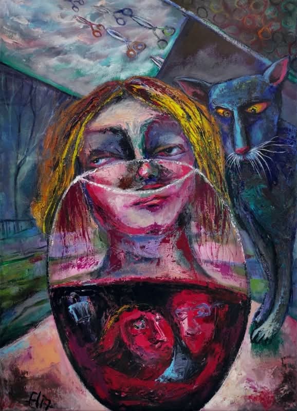 WINE MAGIC 

Elisheva Nesis, series "WOMAN &amp; WINE", canvas/acrylic, 70 x 50 cm

#wine #woman #magic #mystic #cat #surrealart #elishevanesis #artlovers #winelovers #artcollectors