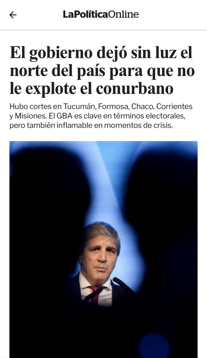 miguelsiciliano's tweet photo. Hoy en la Argentina se quedaron sin luz Chaco, Formosa, Tucumán, Corrientes y Misiones, y solo unas horas antes fue la región de Cuyo, Mar del Plata y el norte de Santa Cruz. 

¿Cuánto creen que puede durar nuestro país sin obras de infraestructura? Y no se trata solo de las inversiones en infraestructura eléctrica. No invertir en rutas, ya sea en su mantenimiento o en nuevas rutas para sacar la producción; no invertir en darle tecnología y eficiencia a la administración de los estados; no invertir en obras de gas, energía limpia o en obras viales solo provocan atraso, retroceso económico y muerte.

No debemos confundir el significado de la palabra superávit. Córdoba es una provincia que hace 20 ejercicios consecutivos (20 años) que tiene superávit fiscal, porque sus cuentas están en orden, pero fundamentalmente porque nunca dejó de invertir en infraestructura. Y es justamente esa inversión la que transformó a Córdoba en la provincia más potente del país. Hoy nuestro gobierno sigue haciendo obras, prestando servicios y avanzando en cada rincón de la provincia. Hoy nuestra Córdoba no para pese al contexto nacional!

Si la argentina insiste con el falso concepto de superávit, que pareciera ser solo el de tener cuentas en orden, en poco tiempo más vamos a ser un país que no cuente con las herramientas necesarias para ser competitivo. 

No digo esto con ánimo de promover la grieta en qué nos han metido a todos, kirchneristas y libertarios, lo hago desde el sentido común. Superávit no es solamente cuentas en orden, dejando que todo lo demás se arruine. Superávit es tener un estado eficiente, que pueda invertir y dar respuestas a la gente, teniendo los números en orden.

@BornoroniG te hago este planteo con absoluta madurez y sin chicanas mezquinas. Te lo planteo como Diputado Nacional que sos,  que debes representar a nuestra provincia. Espero que puedas transmitirlo y lograr que el presidente entienda la necesidad de no abandonar a las provincias y municipios en desarrollos estratégicos para que nuestro país progrese.