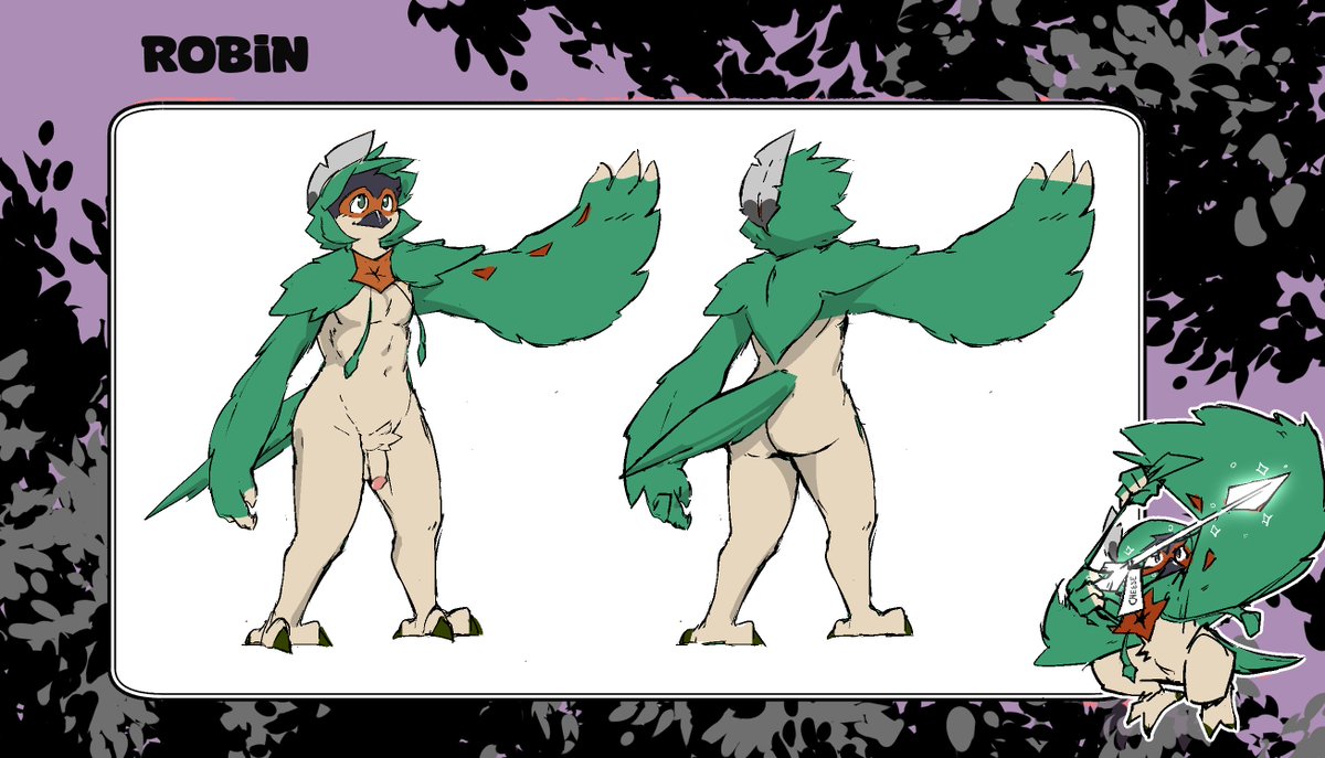 Cindersticks's tweet photo. Ref sheet C*mm for @Pentuft 's Robin~ https://t.co/sY97vNzYG1