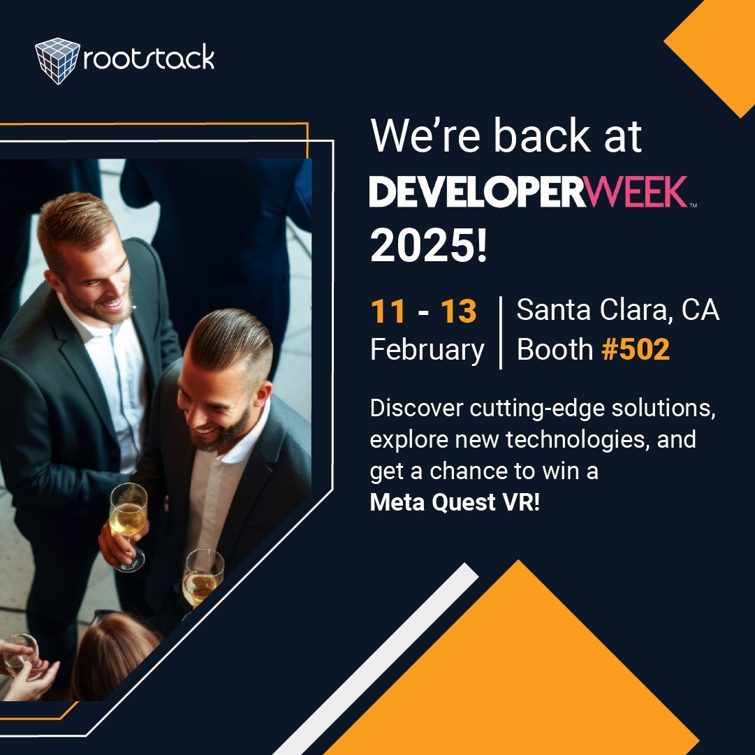 rootstack's tweet image. 🚀 We’re back at DeveloperWeek 2025!
📍 Booth #502 | 📅 Feb 11-13
💡 Explore cutting-edge tech & win a Meta Quest VR! 🏆
#DeveloperWeek #TechInnovation #Rootstack #AI #CloudComputing