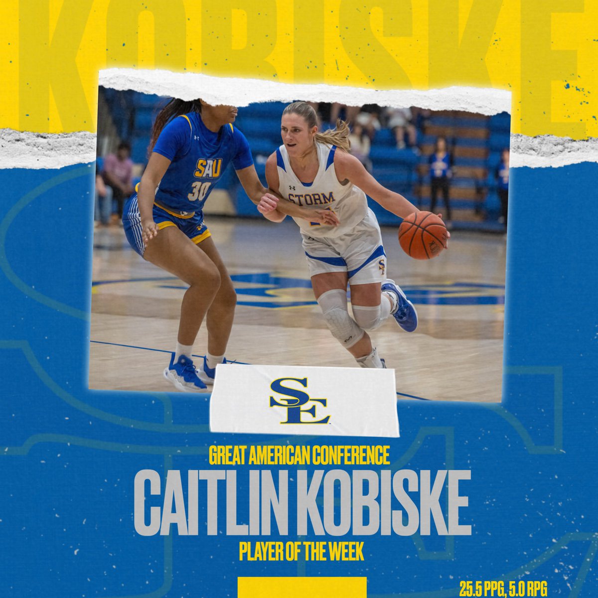 Congrats to Caitlin Kobiske for earning <a href="/GACAthletics/">#TheGAC</a> Women's Basketball Player of the Week honors!

<a href="/SavageStormWBB/">Savage Storm WBB</a> | #GoSOutheastern | #TakeCover