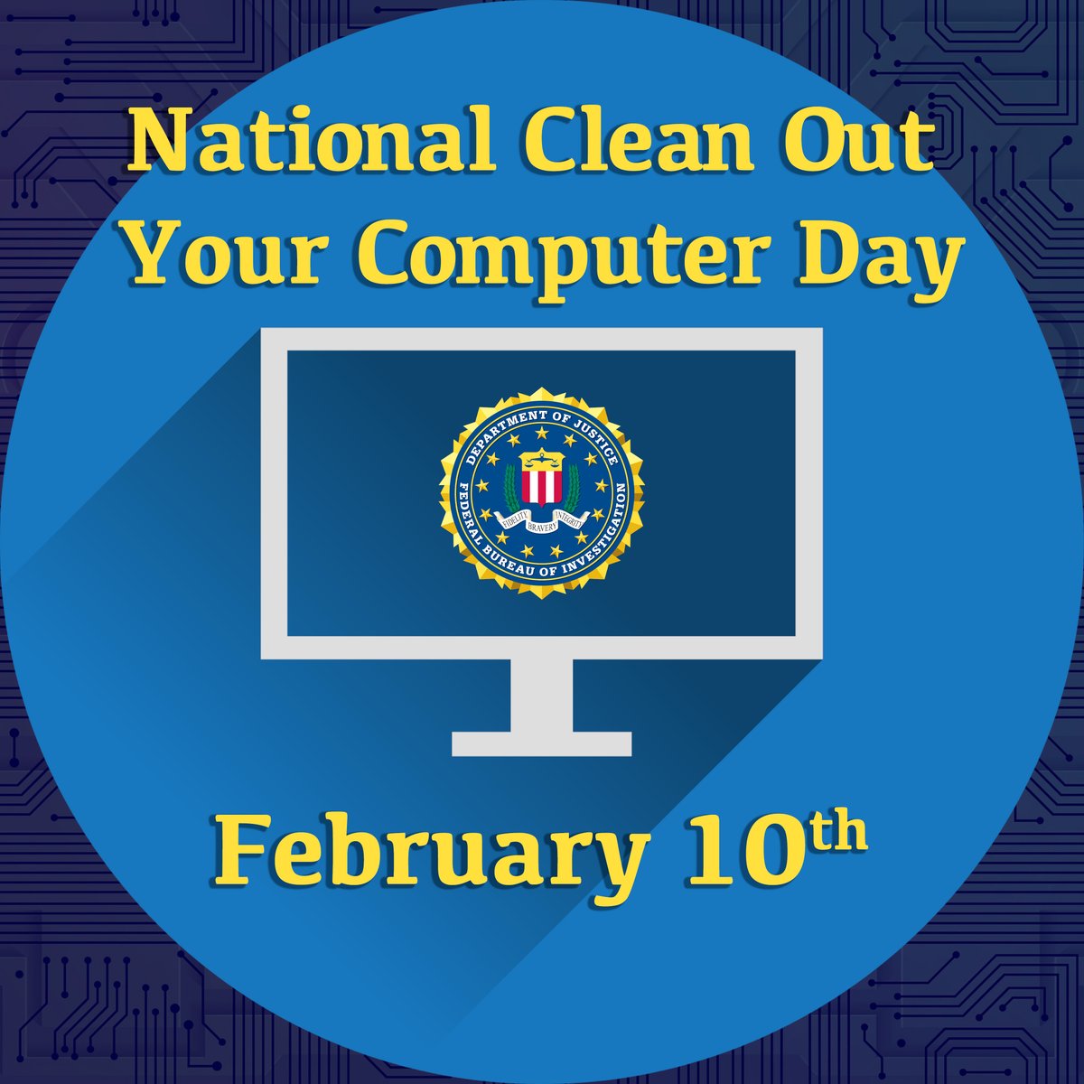 FBIAlbuquerque's tweet image. On this #CleanOutYourComputerDay, how will you keep up good cyber hygiene? We suggest computer users have the latest security software, web browser, and operating systems on their computers to protect from online threats like viruses and malware 🖥️🖱️

 #TechTips #CyberHygiene
