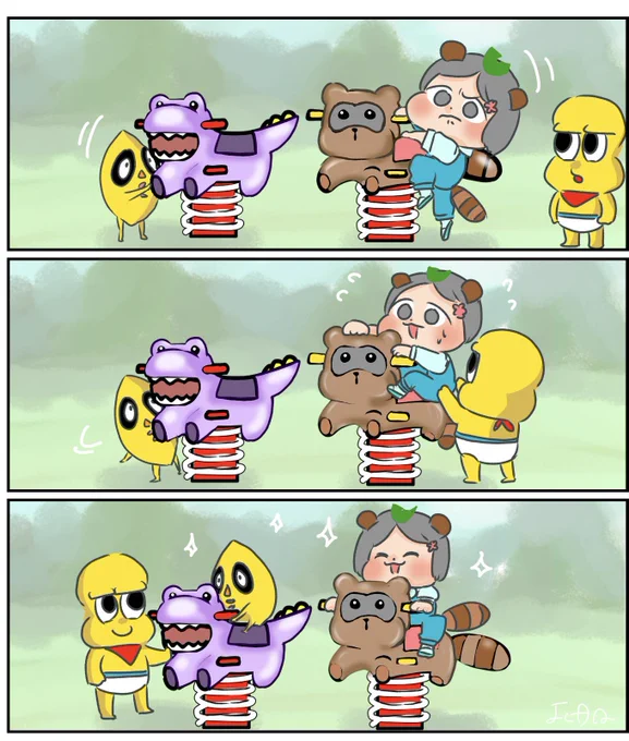乗れた!
(チビぽこピー創作) 