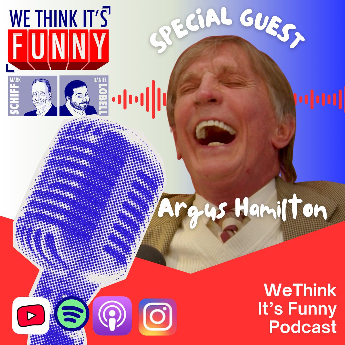 DanielLobell's tweet photo. This Wednesday new episode airs with legendary comedian Argus Hamilton! He tells us Comedy history he’s a hilarious guy, he also talks about his sobriety - so much fun! #WeThinkitsFunny @ArgusHamilton @markschiff @WTIFpodcast https://t.co/nVvtsTbTOQ