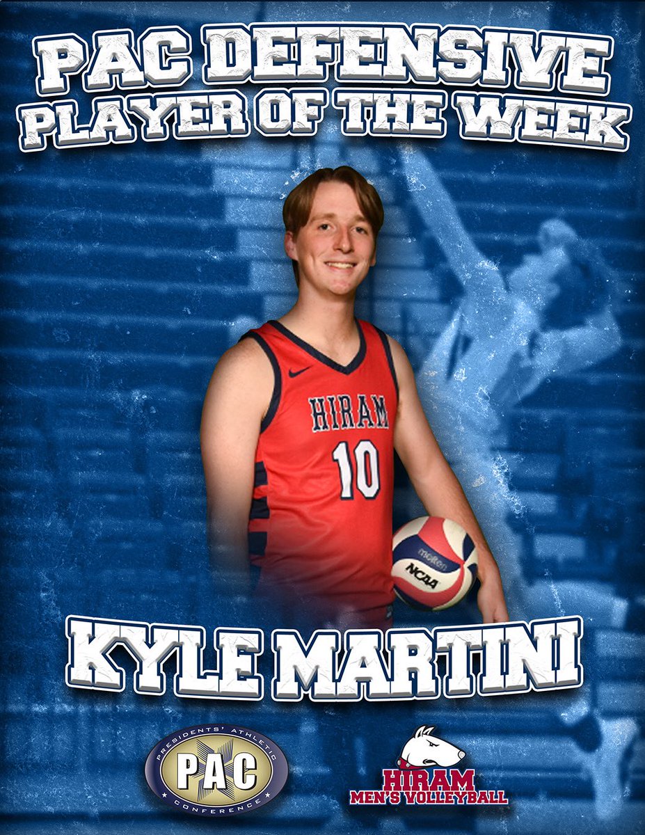 Hiram College Athletics (@hiram_athletics) on Twitter photo Hiram’s Kyle Martini keeps finding ways to contribute — the senior earned PAC Defensive Player of the Week honors after posting 18 blocks in 3 matches, including a program record 9 blocks against Mount Vernon Nazarene. <a href="/HiramMVB/">Hiram College Men's Volleyball</a>
Congrats, Kyle! #TerrierNation Hiram’s Kyle Martini keeps finding ways to contribute — the senior earned PAC Defensive Player of the Week honors after posting 18 blocks in 3 matches, including a program record 9 blocks against Mount Vernon Nazarene. <a href="/HiramMVB/">Hiram College Men's Volleyball</a>
Congrats, Kyle! #TerrierNation