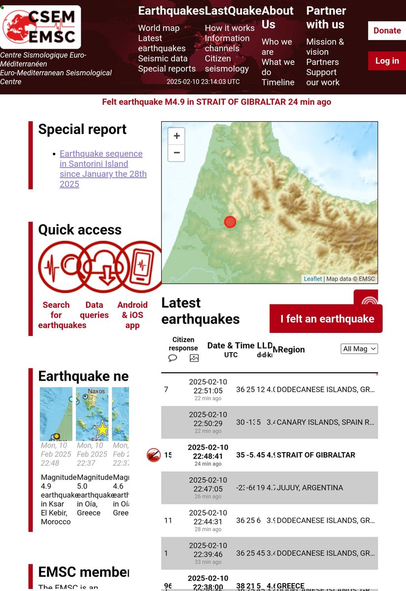 المعطيات الأولى تتحدث عن #زلزال بقوة 4.9 في منطقة القصر الكبير شمال #المغرب.
First data says an M4.9 #earthquake near Ksar Kebir northern #Morocco