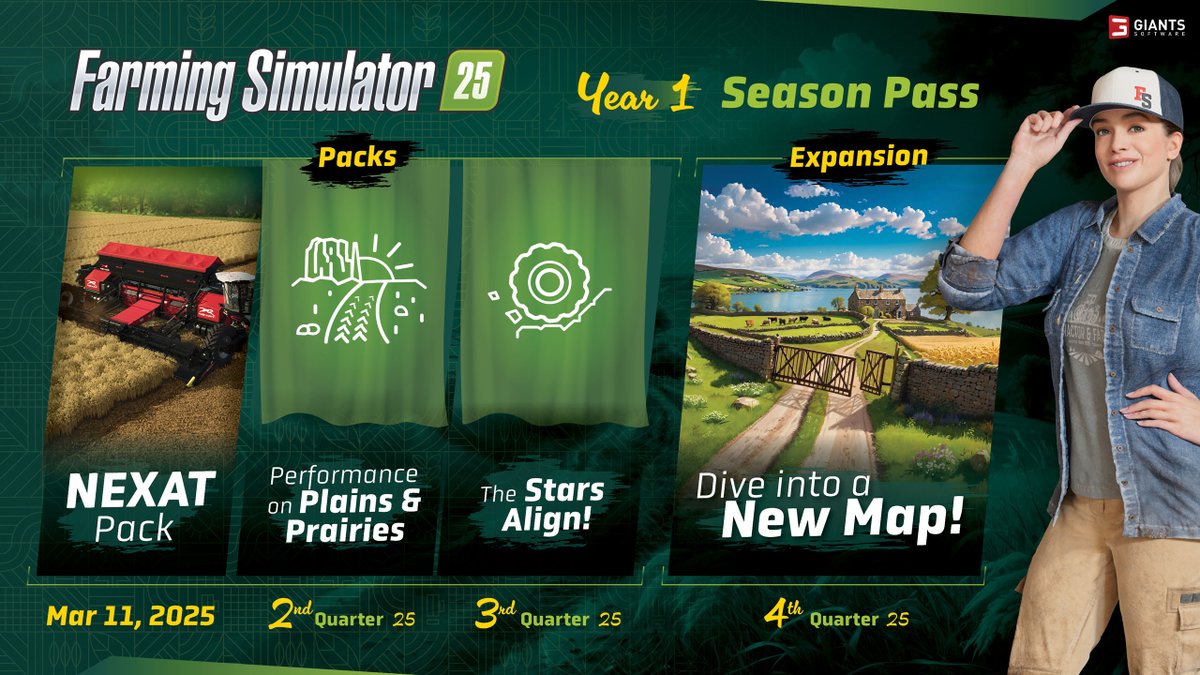 burninggamersde's tweet photo. Das erste @farmingsim 25 DLC kommt am 11. März 2025 – das NEXAT Pack revolutioniert die Feldarbeit! 🚜 Mit 12 Maschinen von 7 Marken bringt das weltweit erste All-in-One-Pflanzenproduktionssystem maximale Effizienz auf den Acker. 💪

► Mehr erfahren: https://t.co/xtaEpJtD76 https://t.co/rskv2MB4hX