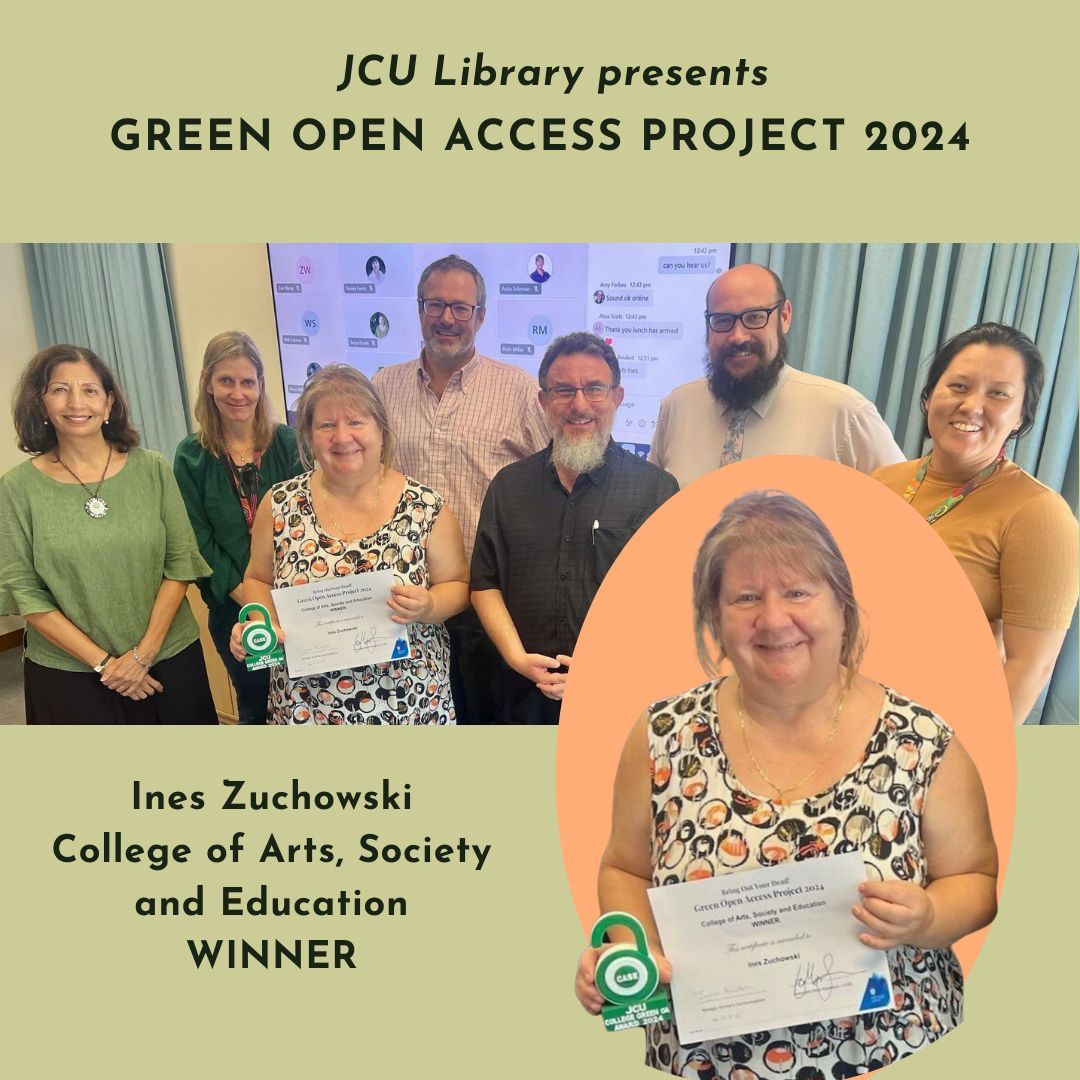 JCU Library (@jculibrary) on Twitter photo JCU Library is pleased to present the JCU College of Arts, Society and Education winner of the Green Open Access Project 2024, Ines Zuchowski. See more about her research: bit.ly/4hQso36 #JCU #JCULibrary <a href="/stplbrk/">Koen Stapelbroek stplbrk.bsky.social</a> <a href="/JCULibrary/">JCU Library</a> JCU Library is pleased to present the JCU College of Arts, Society and Education winner of the Green Open Access Project 2024, Ines Zuchowski. See more about her research: bit.ly/4hQso36 #JCU #JCULibrary <a href="/stplbrk/">Koen Stapelbroek stplbrk.bsky.social</a> <a href="/JCULibrary/">JCU Library</a>
