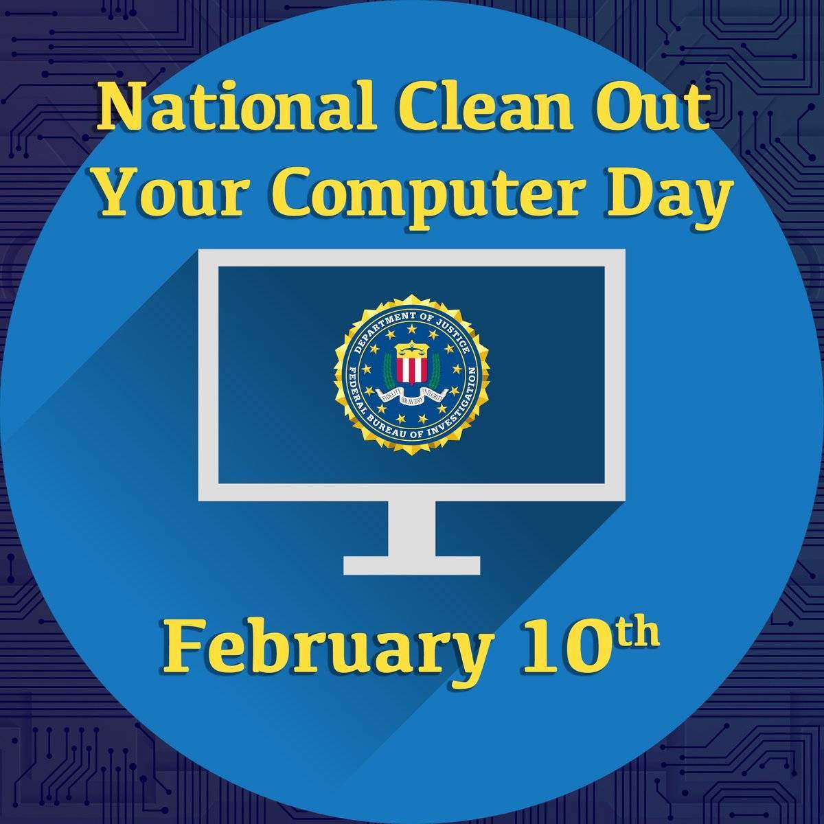 FBIElPaso's tweet image. On this #CleanOutYourComputerDay, how will you keep up good cyber hygiene? We suggest computer users have the latest security software, web browser, and operating systems on their computers to protect from online threats like viruses and malware 🖥️🖱️

 #TechTips #CyberHygiene