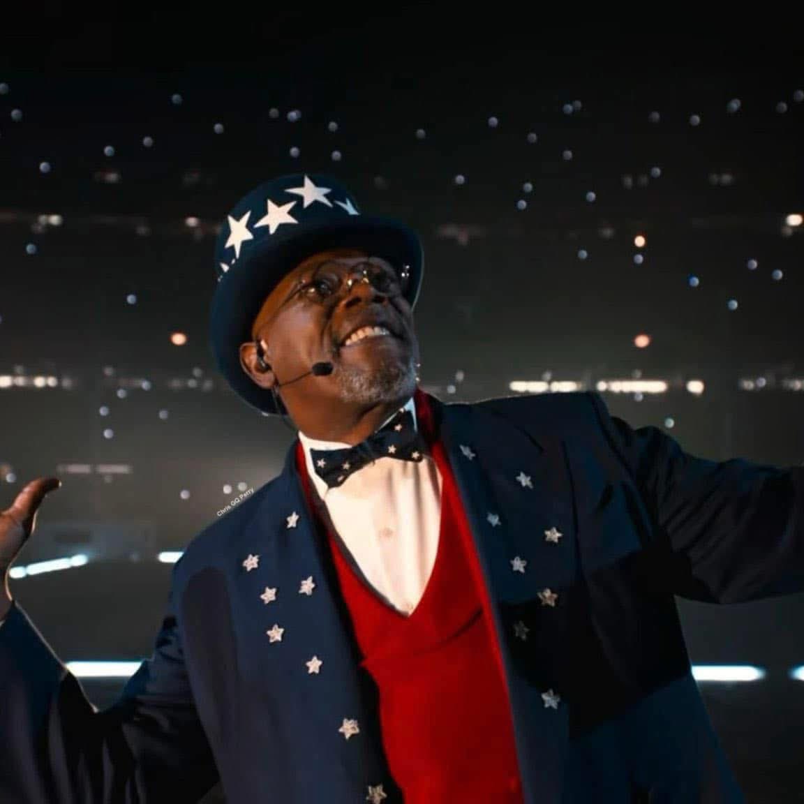 InspiringGuru_'s tweet photo. Kendrick Lemar’s Super Bowl half time performance with Samuel L. Jackson playing as Uncle Sam &amp; the legendary Serena Williams ‘crip walking’ with the American mocking symbolisms!!!

ICONIC &amp; LEGENDARY!🔥 #SuperBowl #kendricklemar #serenawilliams #SuperBowl2025 #BlackHistoryMonth https://t.co/QBWWHFLjo6