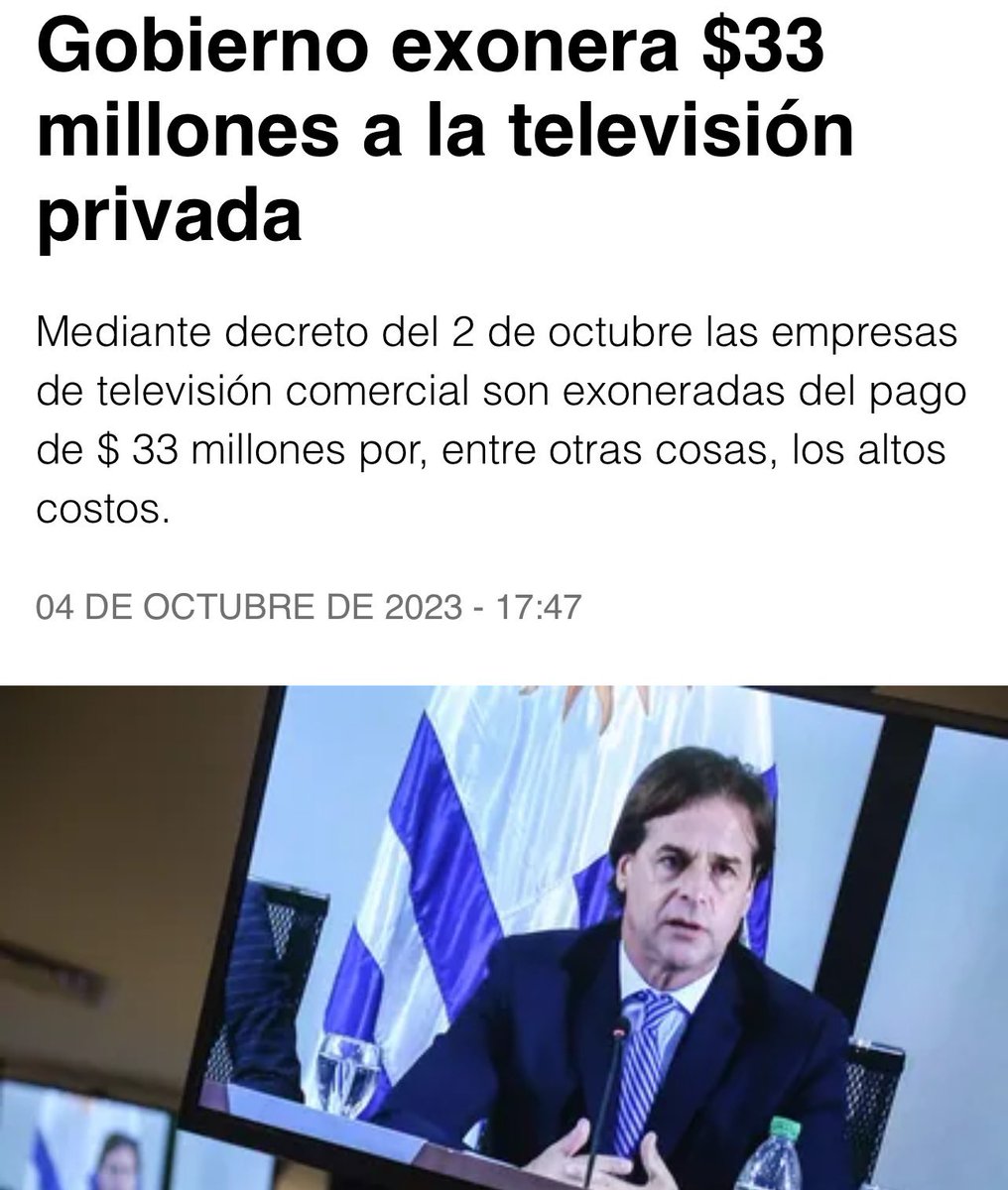 AlfTuitea's tweet image. Martín Lema ataca la democracia al querer cerrar un medio público como es TV Ciudad.

Miente sobre su costo: dice 8 millones, pero no llega a 4.

Además, el gobierno del que fue ministro hasta hace unos días, regaló 33 millones a medios privados. ¿Eso no le preocupó?
