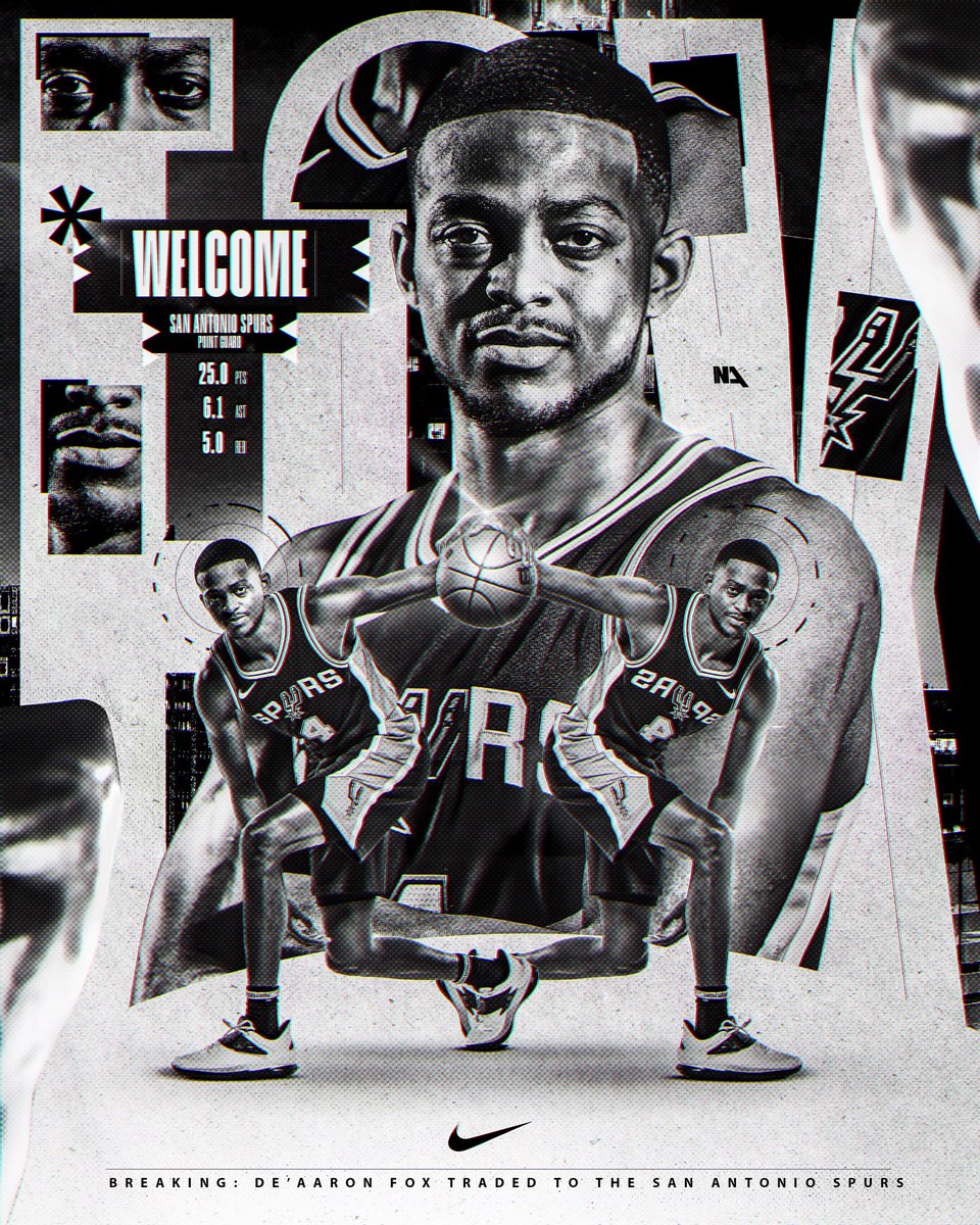 De’aaron Fox ——&gt; San Antonio Spurs  #smsports #deaaronfox #sanantonio #spurs #sportsdesign
