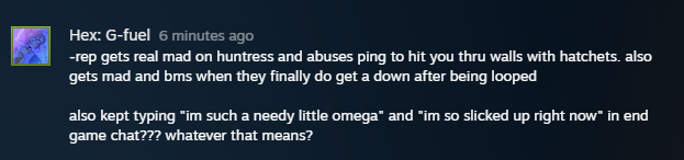 Sooo apparently its okay now for people to lie on peoples steam while playing DBD...<a href="/purrezii/">mikey ✧彡</a> do you have anything to say about saying some fake ass shit???

cause im curious why in your brain you needed to do this?