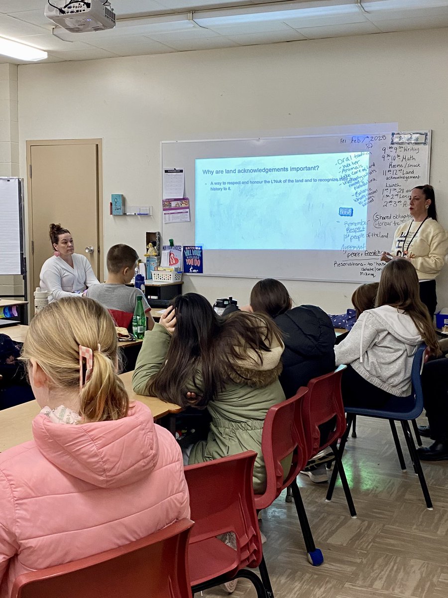 Thank you to our visitors Ms. Walsh and Ms. Pennell  for supporting Treaty Education and land acknowledgment development today.